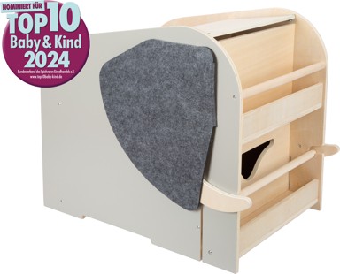 SMALL FOOT Drvena kutija za igračke,slon s sjedalom i kotačima "Wildlife"